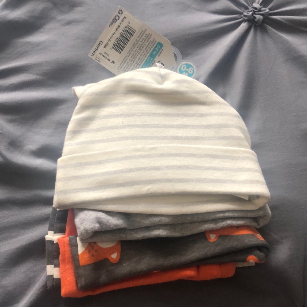 NWT baby caps 0-6 months